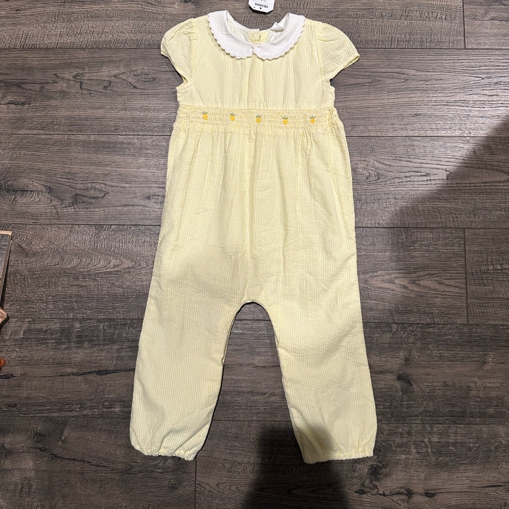 Next yellow striped seersucker jumpsuit //size 1 1/2 to 2Y